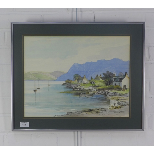 111 - Jack Beddows, (1943 - 1993)  'Plockton, Loch Carron', watercolour, signed and dated '80, framed unde... 