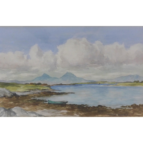 114 - Peter  MacGregor Wilson RSW, (Scottish 1856 - 1928)  'A summer's Day, Isle of Mull from Loch Etive',... 