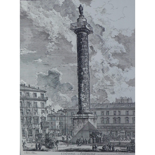 137 - After Piranesi, a companion pair of reproduction prints to include Colonna Antonina and Colonna Traj... 