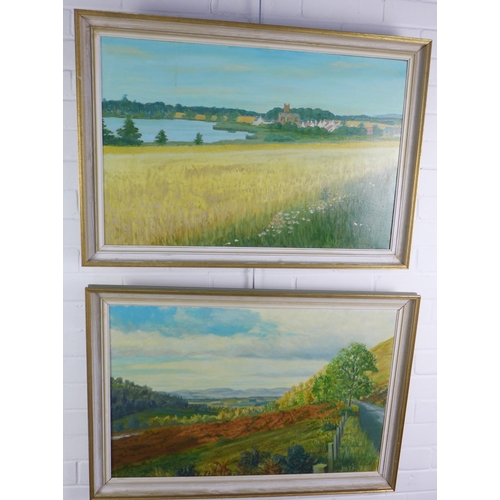 138 - WY Galloway, 'Gleneagles and Kilconquhar' a pair of oil on canvas, signed and framed, 75 x 50cm (2)