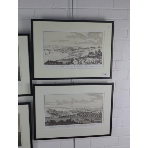 139 - Four reproduction prints of Dundee, framed under glass, largest overall 58 x 42cm (4)