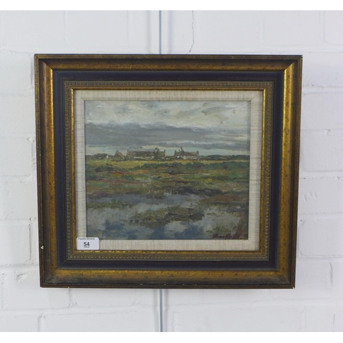 54 - ' Village de Boyard Ville', oil on board, signed Maufra and dated 1911, framed under glass with a pa... 