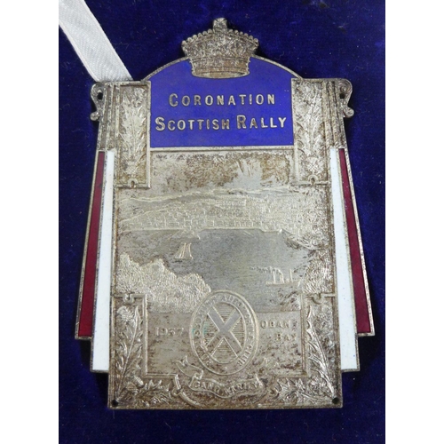 40 - Two early 20th century cased enamel Scottish Rally plaques - Coronation Scottish Rally, Oban Bay 193... 