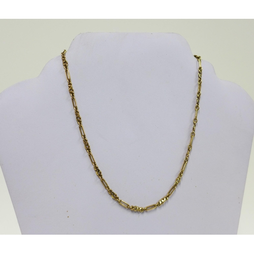 21 - 9ct gold fancy link chain necklace, approx. 12grams