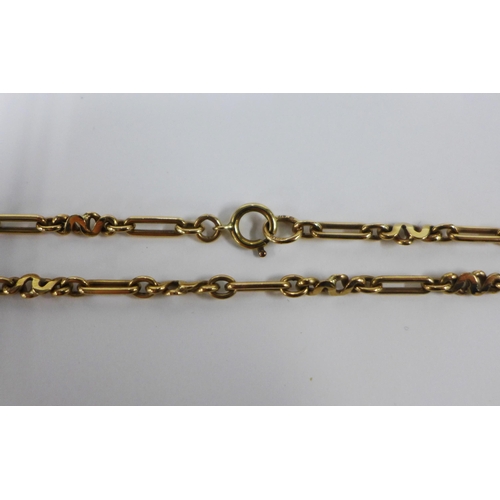 21 - 9ct gold fancy link chain necklace, approx. 12grams