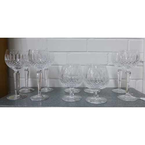 125 - Set of six crystal wine glasses and four matching brandy glasses (10)