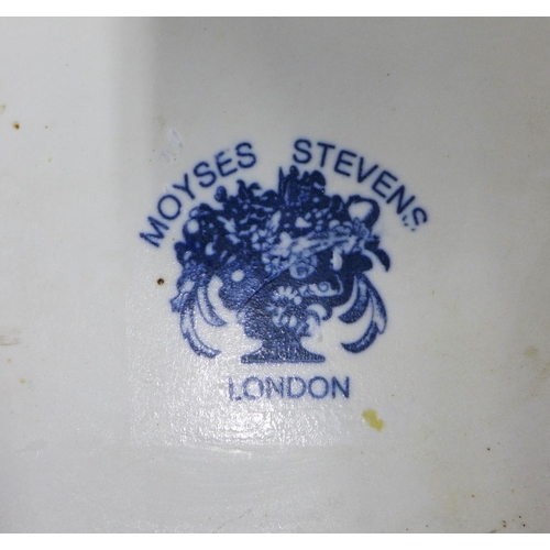 Moyses Stevens blue and white chinoiserie planter and another of ...