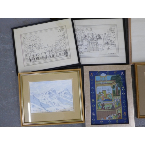 317 - Carton containing a quantity of 19th century and later artworks (a lot)