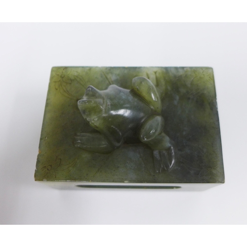 326 - Green jadeite match box cover