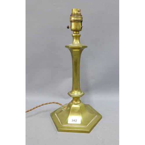 342 - Brass table lamp base