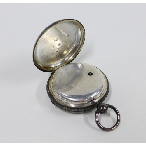 4 - Edwardian silver case open faced pocket watch, Birmingham 1903