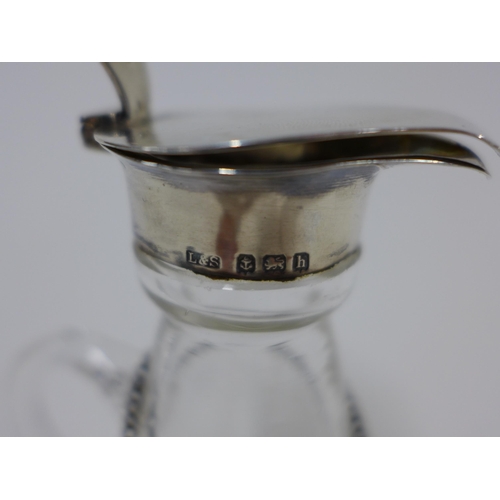 53 - Edwardian silver mounted whisky noggin, Levi & Salaman, Birmingham 1907, with shaped thumbpiece and ... 