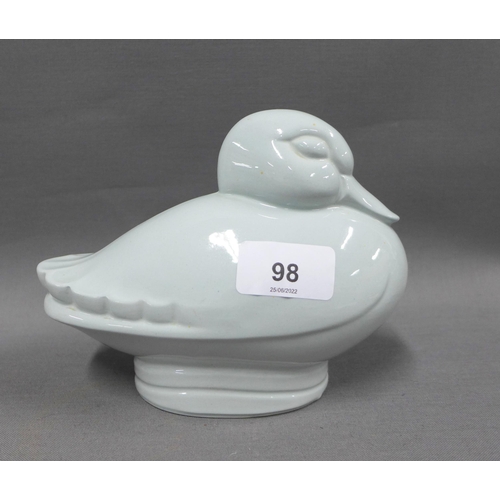 98 - Spode Art Deco mandarin duck figure, printed factory backstamp, 18cm