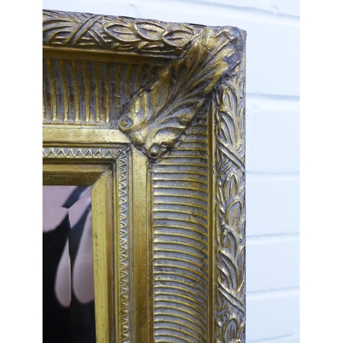 345 - Gilt framed wall mirror with rectangular bevelled glass plate, 113 x 140cm