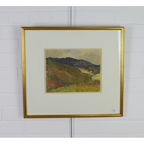 11 - Ernest Archibald Taylor (SCOTTISH 1874 - 1951) watercolour of a Highland landscape, signed, framed u... 