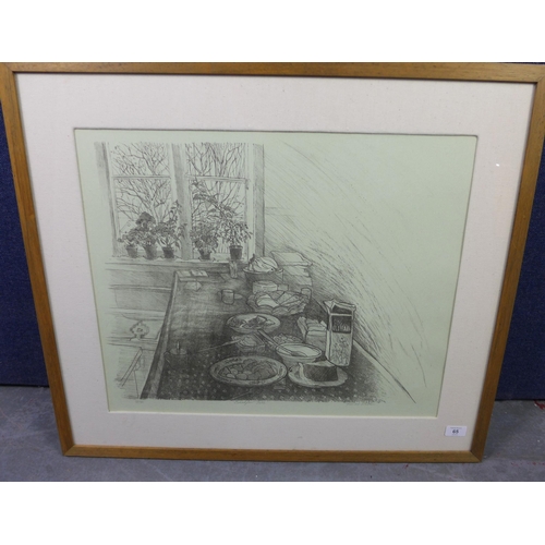 65 - Frances Walker RSA (SCOTTISH b. 1930-), Breakfast Table, pencil signed screenprint 21/30, framed und... 