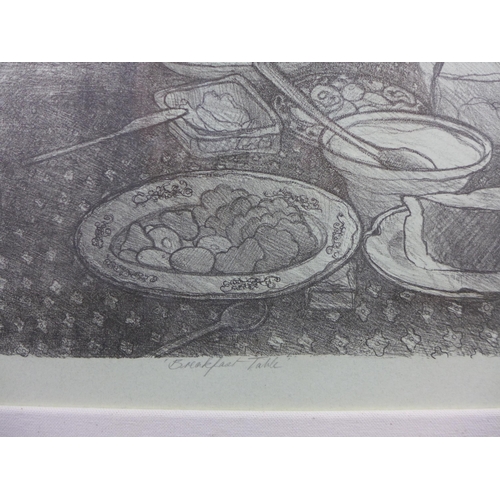 65 - Frances Walker RSA (SCOTTISH b. 1930-), Breakfast Table, pencil signed screenprint 21/30, framed und... 