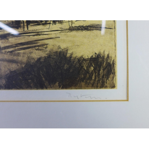 66 - Alfons Bytautas R.S.A. (Scottish, b. 1955), St Etienne de Gourgas, Artist Proof etching, signed and ... 