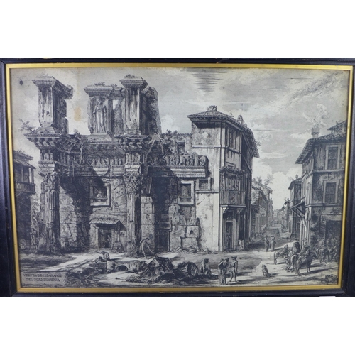 68 - Giovanni Battista Piranesi (1720 - 1778) Veduta degli avanzi del foro di nerva, etching, framed unde... 