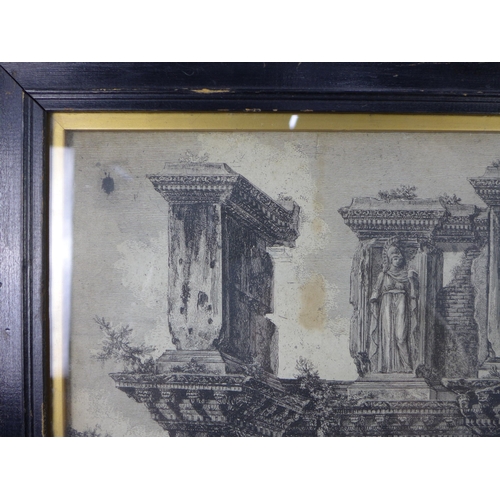 68 - Giovanni Battista Piranesi (1720 - 1778) Veduta degli avanzi del foro di nerva, etching, framed unde... 