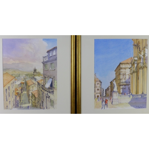 71 - Stephen Weld RE, a pair of watercolours to include The Piazzo Del domo and Caltergirone, Sicily, bot... 