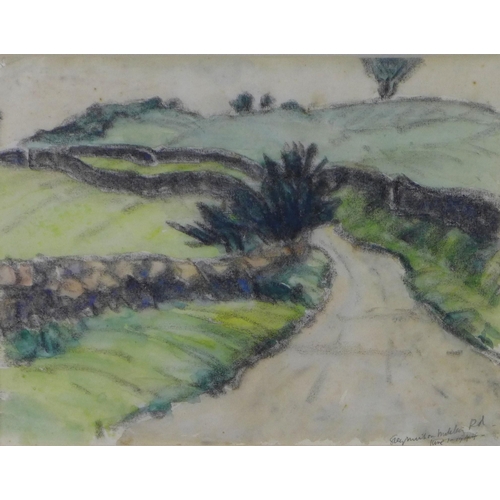 78 - Ernest Archibald Taylor, (1874-1951) Grey Mist on Military Road, charcoal and watercolour, inscribed... 