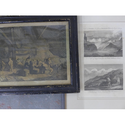 197 - A carton containing various artworks to include engravings and prints, etc (7)