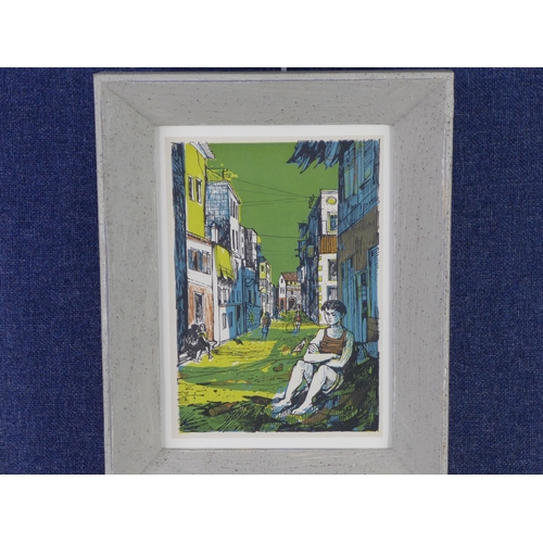 41 - John Minton 1917 - 1957 Bastia Street Scene, lithograph, framed under glass with an Open Eye Gallery... 