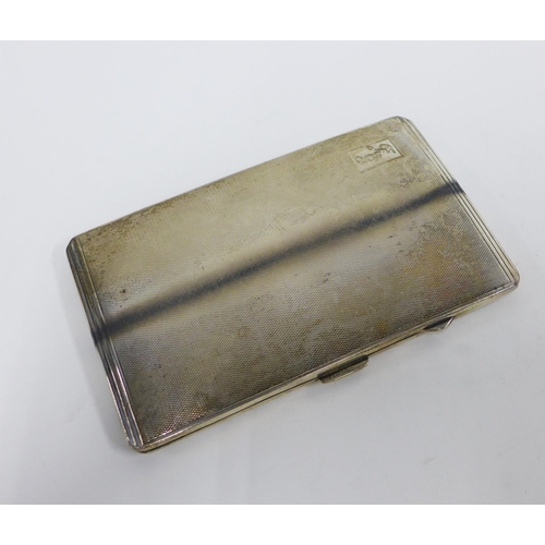 19 - George VI silver cigarette case, Birmingham 1942, 14.5 x 8.5cm