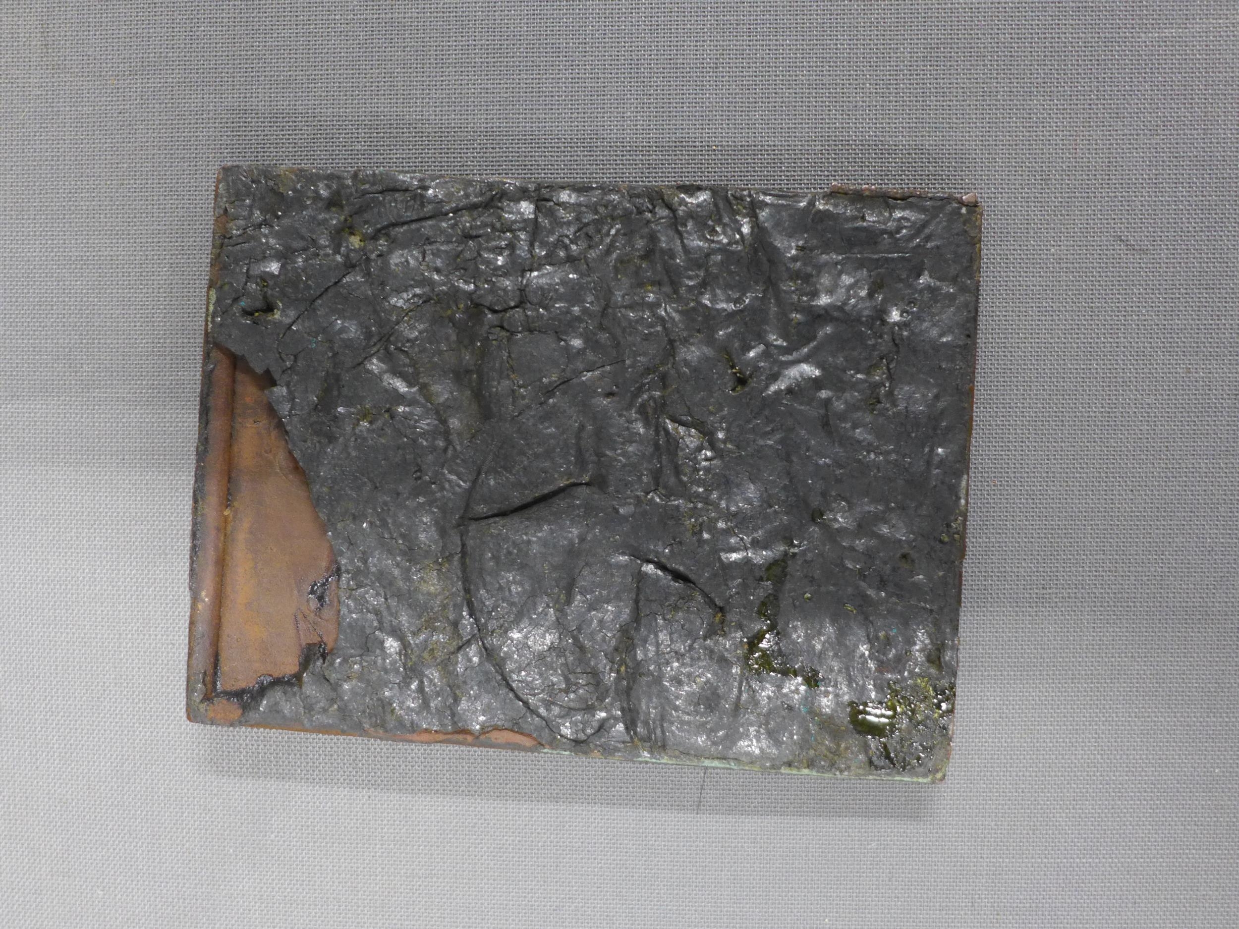 George Halliday bronze plaque, with an Art Nouveau Maiden pattern, 7 x 10cm