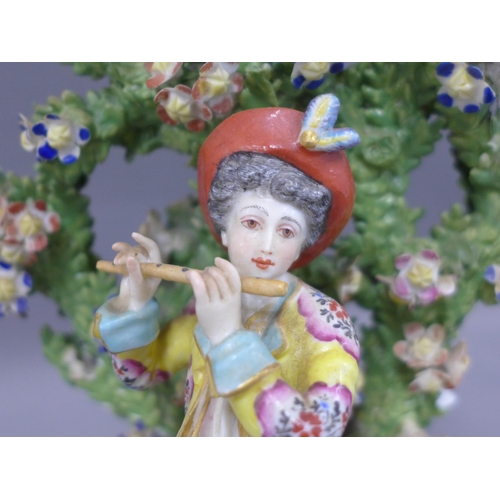 123 - English porcelain bocage figure, 27cm