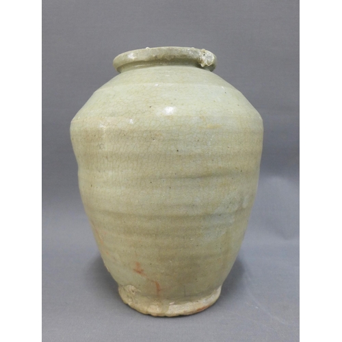 131 - Vung Tao Cargo pottery vase, Christies Lot No.951 label, 19cm