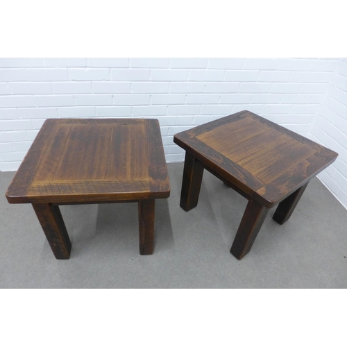 218 - Jimmy Possum,Australia, pair of hardwood side / lamp tables. 50 x 60 (2)