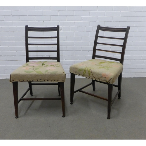 226 - Pair of mahogany ladderback chairs. 89 x 51 x 42 (a/f with adaptions) (2)