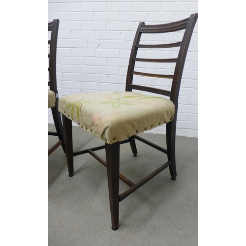 226 - Pair of mahogany ladderback chairs. 89 x 51 x 42 (a/f with adaptions) (2)