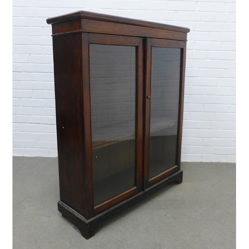 236 - 19th century mahogany cabinet, with a pair of glazed doors and a shelved interior, 113 x 89 x 30cm