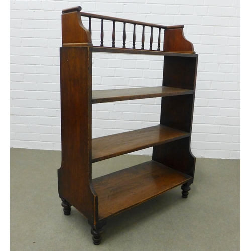 237 - 19th century mahogany waterfall bookcase with spindled gallery top and two fixed shelves, 106 x 76 x... 