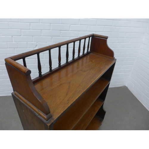 237 - 19th century mahogany waterfall bookcase with spindled gallery top and two fixed shelves, 106 x 76 x... 