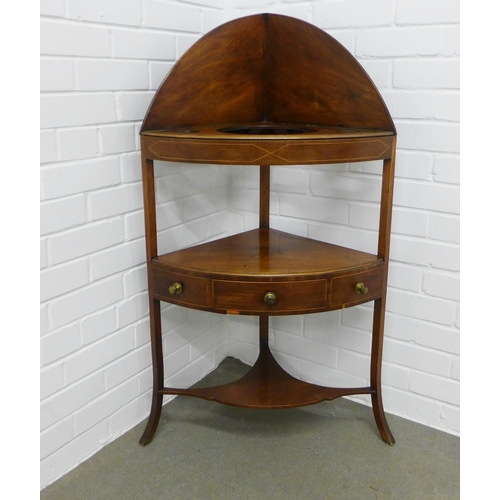 241 - Georgian mahogany corner washstand. 112 x 60 x 49cm