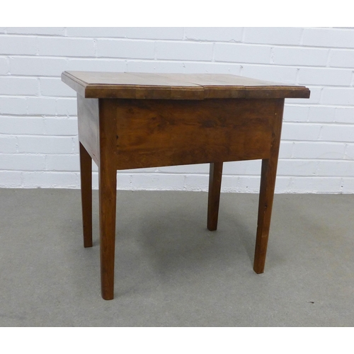 243 - Provincial wood side table with lift up top. 52 x 52 x 39cm