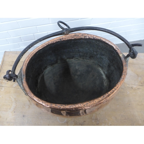 247 - Copper coal bucket. 27 x 48 x 35cm