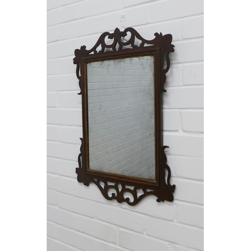 248 - 19th century mahogany fretwork wall mirror. 65 x 44cm