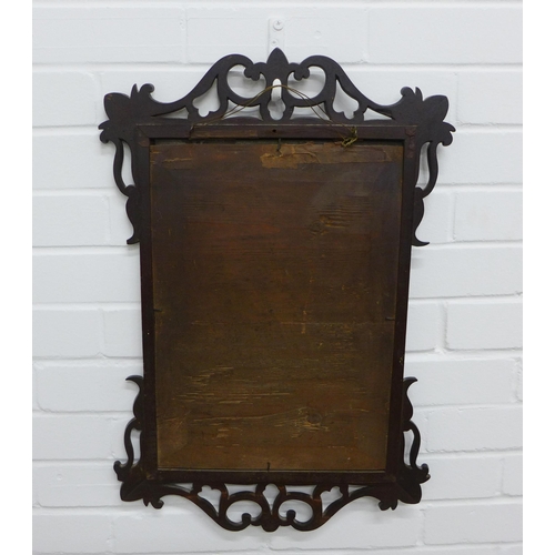 248 - 19th century mahogany fretwork wall mirror. 65 x 44cm