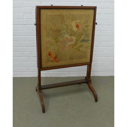 253 - 19th century mahogany tapestry screen with pull out slides,  101 x 61 x 44cm