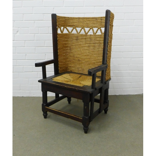 254 - Orkney chair with an unusual pierced bac, 93 x 56 x 41cm