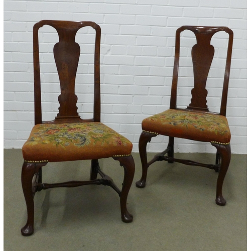 255 - Pair of mahogany Queen Anne style chairs. 101 x 54 x 40cm (2)