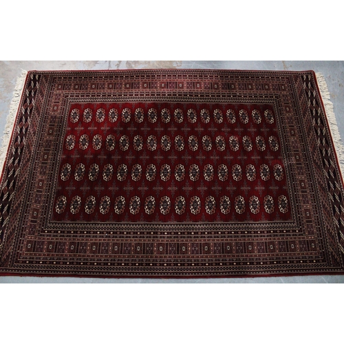 266 - Modern bokhara rug, red field, 298 x 197cm