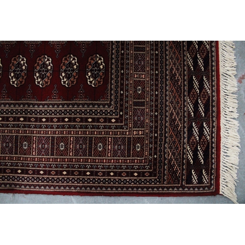 266 - Modern bokhara rug, red field, 298 x 197cm