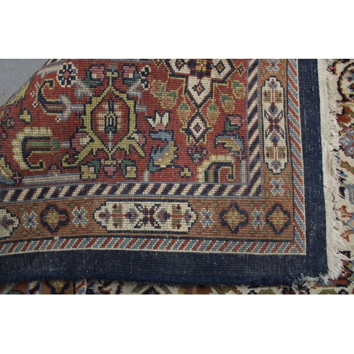 269 - Persian rug, ivory field with central medallion, 250 x 200cm