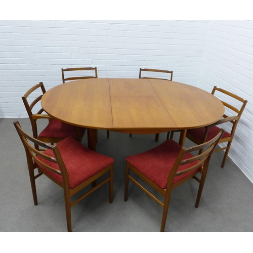 283 - McIntosh teak dining table and six chairs. Fully extended 74 x 168 x 122cm. Chair size 79 x 52 x 41c... 